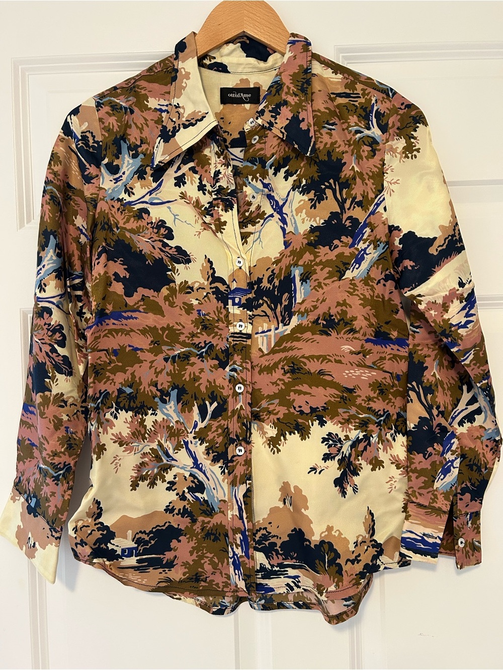 NWOT Ottod’Ame Scenic Print Button-Up Shirt